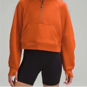 Lululemon scuba Orange Cropped Hoodie
